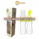 Best Selling Products Hot sale FDA squeezable silicone baby feeding bottle with spoon in retail box package