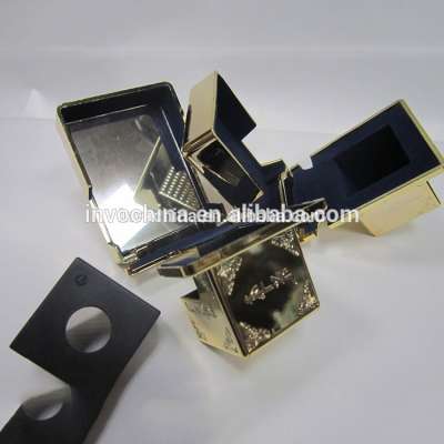 Beautiful Gold Plastic Rashi Tefillin Holder with mirror inside